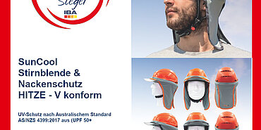 IQ UV Sunity Stirnbeldne und UV Nackenschutz für Helme